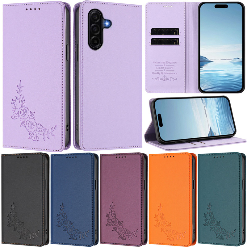 หรูหราสําหรับ Samsung Galaxy A57 A37 A56 A36 A17 A26 A16 5G A06 M56 M36 5G A05S A16 4G กระเป๋าสตางค์หนัง PU ช่องใส่การ์ดผิวป้องกันพลิกขาตั้งฝาครอบหลายกรณี