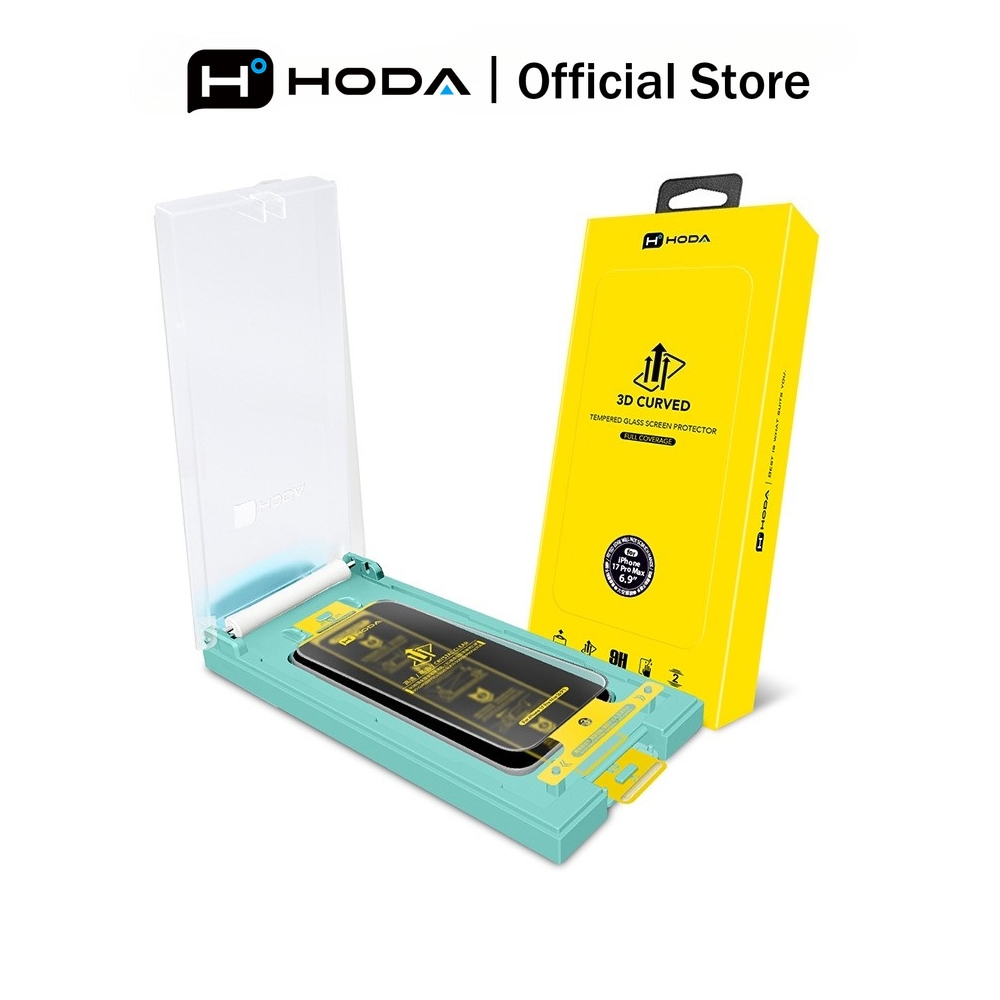 HODA 3D พื้นผิวความร้อนเคลือบเงา HD กระจกป้องกันหน้าจอฝุ่นฟรี Rolling Helper 15 Pro Scratch-Resistant หน้าจอสําหรับ iPhone 17 / 16 Series