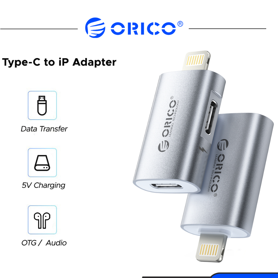 ORICO IOS To Type C อะแดปเตอร์เสียงรองรับการส่งข้อมูล OTG การชาร์จ 5V สําหรับ iPhone 14 13 (LC10)