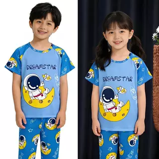 ราคาไม่แพงชุดนอนเด็กชายและเด็กหญิงแขนสั้นคอกลม Pom Purin Nightclothes เด็กโพลีเอสเตอร์ Homely Nightie สําหรับ 7 - 8 ปี