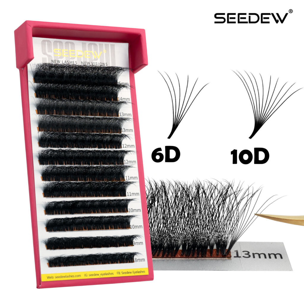 SEEDEW ความจุขนาดใหญ่ 6D/10D Lashes Easy fanning Fast พัดลม Blooming Eyelash Extensions อัตโนมัติดอกปริมาณขนตา