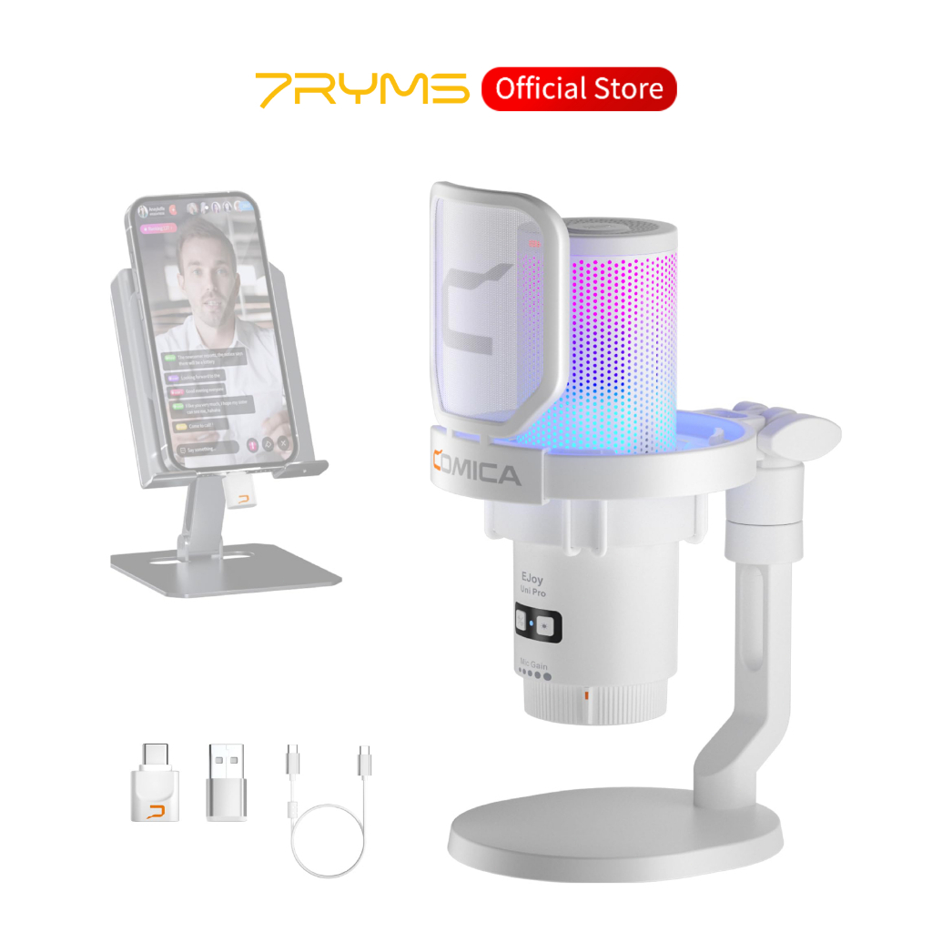 Comica Ejoy Uni PRO ไมโครโฟน USB คอนเดนเซอร์ไร้สายสําหรับสมาร์ทโฟนแล็ปท็อปพีซี, ไมโครโฟนสําหรับเล่นเ