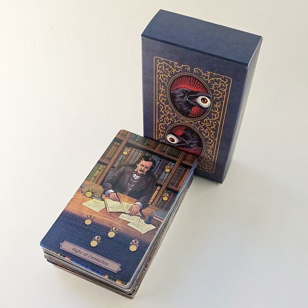 12 * 7 ซม.เวอร์ชันภาษาอังกฤษ/Edgar Allan Poe Tarot เกมกระดานการ์ดเกม Edgar Allan Poe Tarot