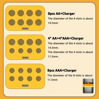 แบตเตอรี่ลิเธียมแบบชาร์จได้ yamzi ขนาด 1.5V AA และ AAA พร้อมเครื่องชาร์จอัจฉริยะ