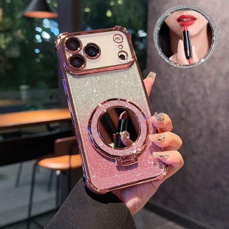 แฟชั่นกระจกยึดเคสโทรศัพท์สําหรับiPhone 17 Pro Max Air 17e 16 Pro Max 16 Plus 16e 11 Pro Max Xs Max X