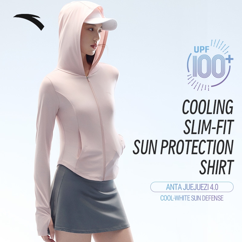 Anta เสื้อแจ็คเก็ตป้องกันแสงแดดผู้หญิง Slim-Fit ผ้าไหมน้ําแข็งระบายอากาศน้ําหนักเบา Cover-up 962527704
