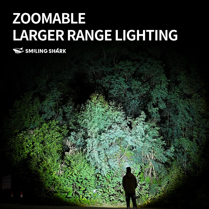 SmilingShark SD5101 ไฟฉาย led แบบพกพา M60 6000LM ซุปเปอร์ไบรท์ COB คบเพลิง ด้วย การออกแบบสแน็ปล็อค ซูมได้ 6โหมด Type-C ชาร์จใหม่ได้ แฟลชสีแดงสีน้ำเงินสำหรับงานแคมป์ปิ้ง — صورة 3