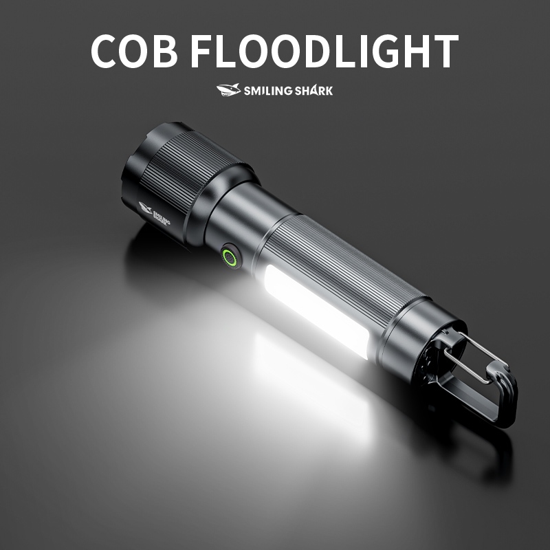 SmilingShark SD5101 ไฟฉาย led แบบพกพา M60 6000LM ซุปเปอร์ไบรท์ COB คบเพลิง ด้วย การออกแบบสแน็ปล็อค ซูมได้ 6โหมด Type-C ชาร์จใหม่ได้ แฟลชสีแดงสีน้ำเงินสำหรับงานแคมป์ปิ้ง — صورة 5