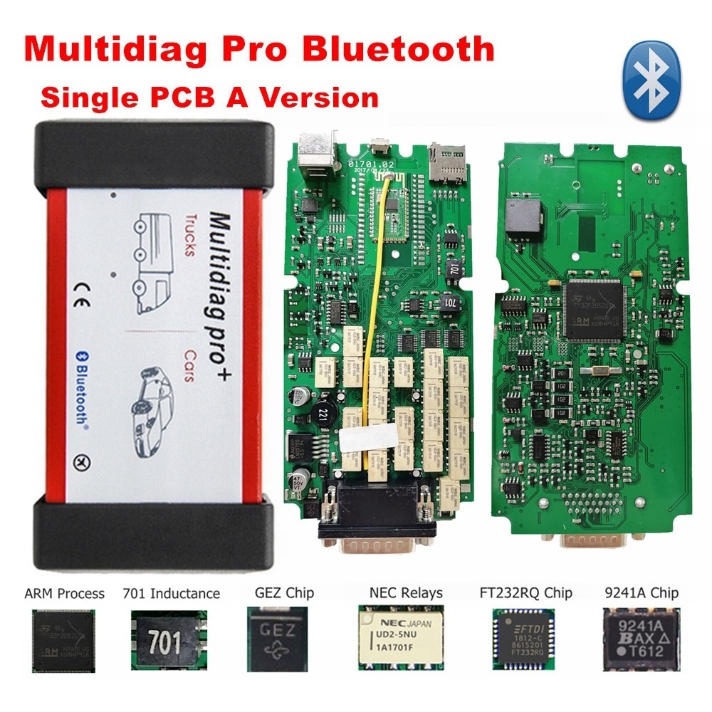 บอร์ดเดี่ยวพร้อมบลูทูธ VCI CDP TCS ใหม่พร้อม Bluetooth DS150E OBD2 2021