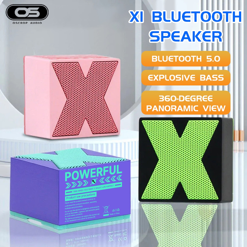 OS X1 ลำโพงบลูทูธ Mini Bluetooth Speaker ลำโพงขนาดเล็ก เสียงสเตอริโอ คุณภาพเสียงเซอร์ราวด์ 360° เทคโนโลยีบลูทูธ 5.0 พกพาสะดวก
