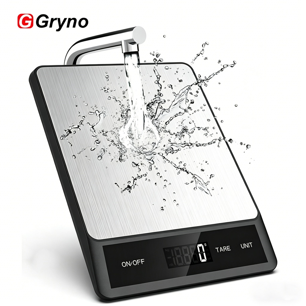 Gryno Kitchen Scale เครื่องชั่งอาหารดิจิตอล 10 กก./1 กรัม 6 หน่วย Tare Function & จอแสดงผล LCD สแตนเลสน้ําหนักกรัมและออนซ์สําหรับเบเกอรี่, ทําอาหารและอาหาร Prep