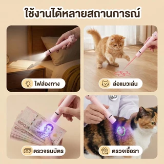 พร้อมส่ง! เลเซอร์แมว ของเล่นแมว ปากกาเลเซอร์รูปเหมียว น่ารัก ไฟฉายล่อแมว ชาร์จ USB