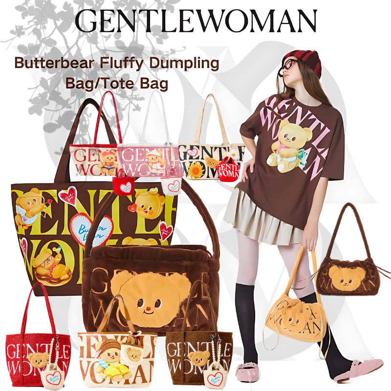 🧸 กระเป๋า Gentlewoman หมีเนย Butterbear สะพายข้าง กระเป๋าถือ กระเป๋าโต๊ท ขนาดใหญ่ พร้อมส่ง! ของแท้ 100%