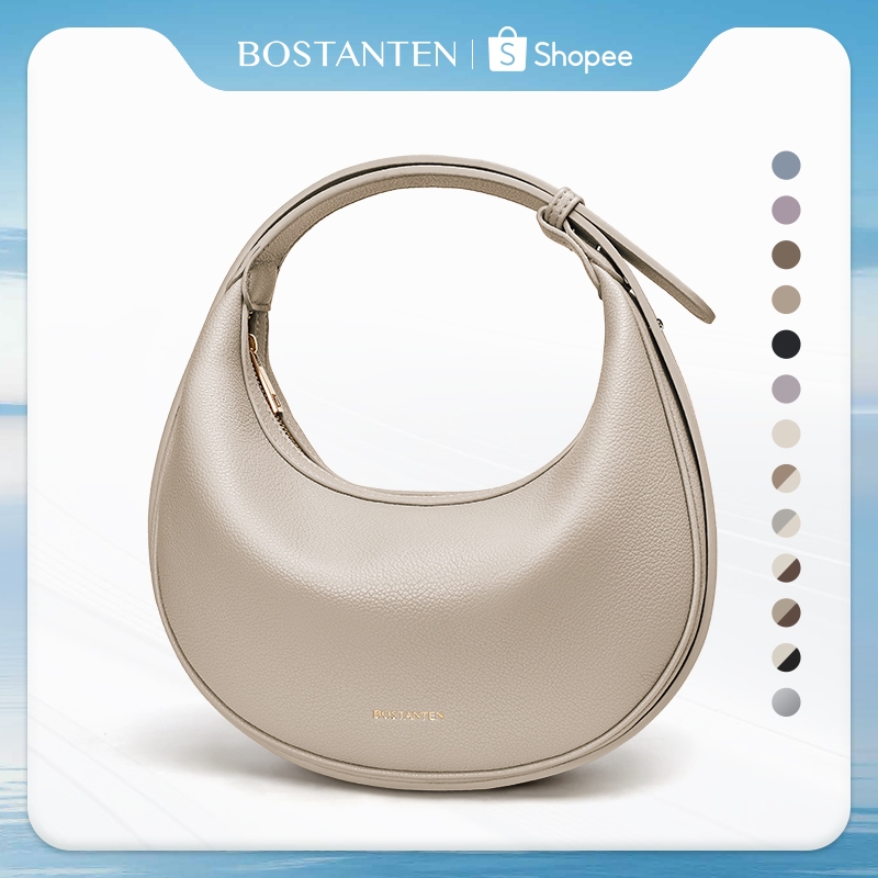 BOSTANTEN Classic Moon Bag กระเป๋าสะพายข้าง กระเป๋าถือ กระเป๋า ของขวัญสำหรับผู้หญิง