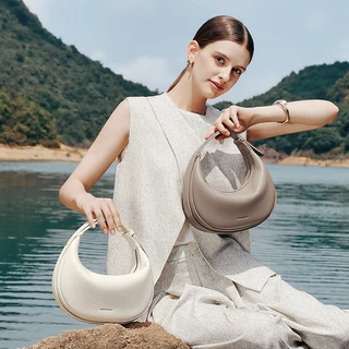 BOSTANTEN Classic Moon Bag กระเป๋าสะพายข้าง กระเป๋าถือ กระเป๋า ของขวัญสำหรับผู้หญิง