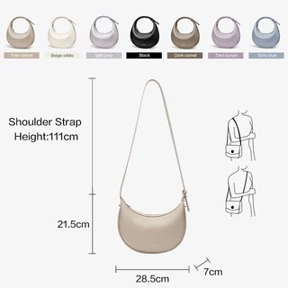 BOSTANTEN Classic Moon Bag กระเป๋าสะพายข้าง กระเป๋าถือ กระเป๋า ของขวัญสำหรับผู้หญิง