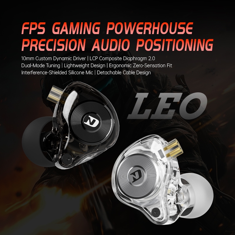 ND Leo esports หูฟังเกมพิเศษหูฟังแบบมีสายในหู FPS ฟังเสียง delta กินไก่