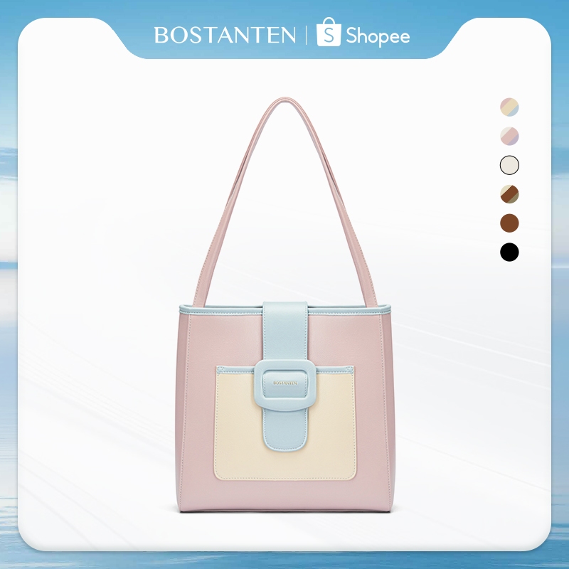 BOSTANTEN Icecream Bag กระเป๋าถือสตรีและกระเป๋าสะพายไหล่สีไอศกรีมดีไซน์ประณีต