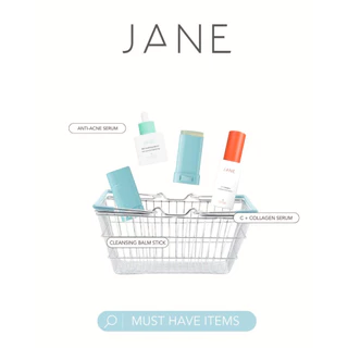 Jane Beauty ซี+คอลลาเจน เซรั่ม 15มล. + คลีนซิ่งสติ๊ก 20ก. สําหรับสิว รูขุมขนขยาย สีผิวไม่สม่ําเสมอ