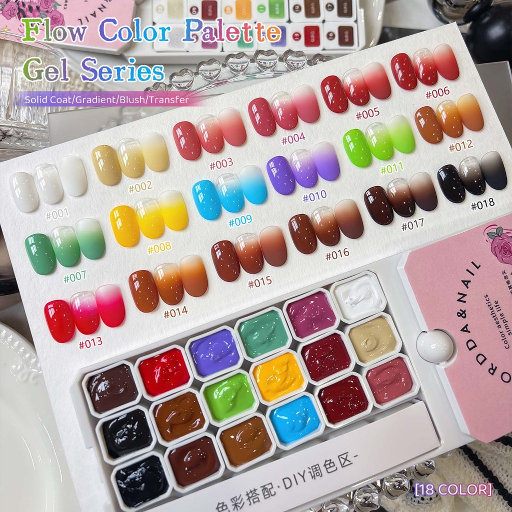 MORDDA - ชุดยาทาเล็บเจลไล่ระดับสีแดง ประกอบด้วย 18 สี เหมาะสำหรับร้านทำเล็บและงาน DIY