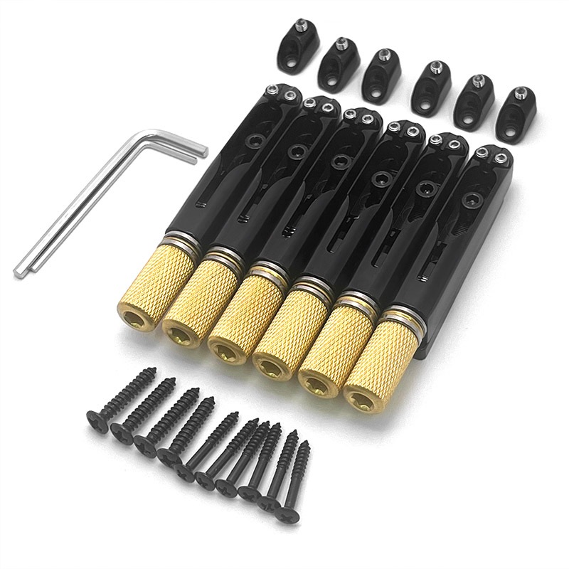 6 String Headless สะพานกีตาร์ไฟฟ้าพร้อมแผ่นปรับ Tailpiece String Spacing 10.5 มม.พร้อมประแจสําหรับกี