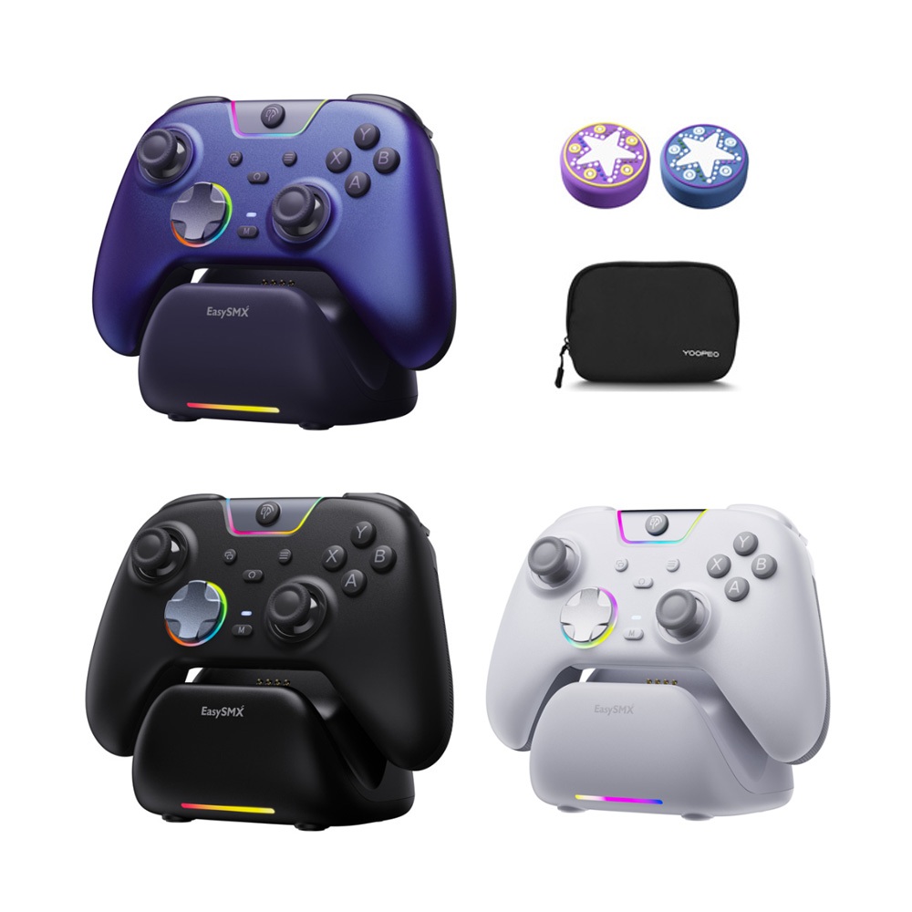 EasySMX X05Pro คอนโทรลเลอร์เล่นเกมไร้สายหลายแพลตฟอร์มพร้อมแท่นชาร์จ