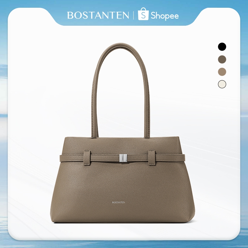 BOSTANTEN Lock Tote​ Bag กระเป๋าถือผู้หญิง ดีไซน์ทันสมัย ​​เรียบง่าย และจุของได้เยอะ