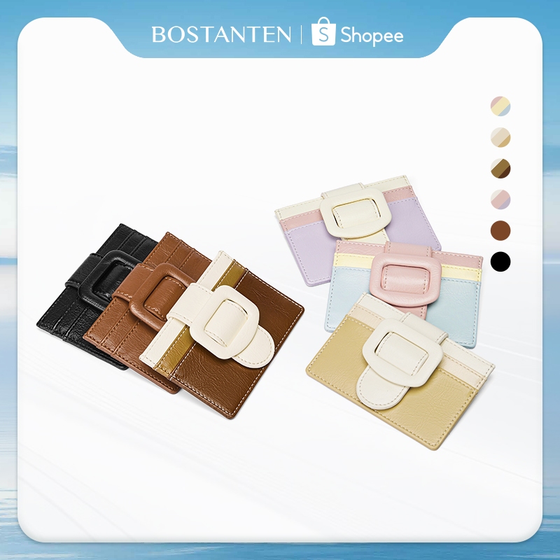BOSTANTEN Icecream wallet กระเป๋าใส่บัตรหนัง PU ผู้หญิง ใส่บัตรหลายช่อง ใบเล็ก พกพาง่าย ใช้ได้ทุกวัน