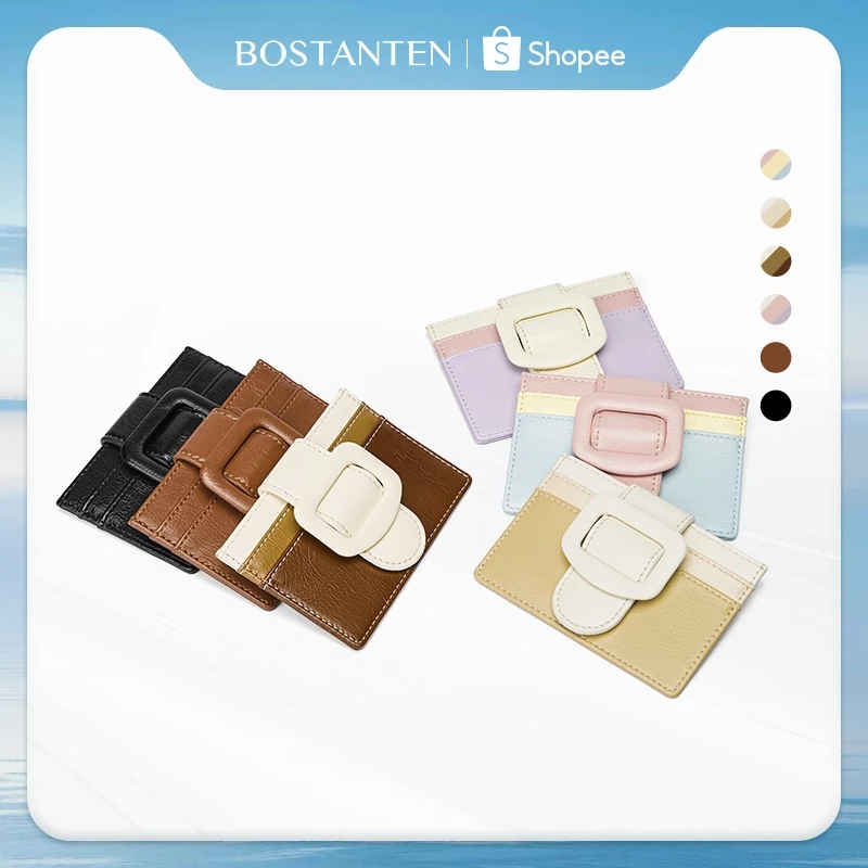 BOSTANTEN Icecream wallet กระเป๋าใส่บัตรหนัง PU ผู้หญิง ใส่บัตรหลายช่อง ใบเล็ก พกพาง่าย ใช้ได้ทุกวัน