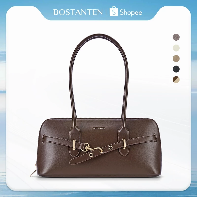 BOSTANTEN Chloe Bag กระเป๋าถือสะพายไหล่สำหรับผู้หญิง หนังพรีเมียม ดีไซน์หรูหรา ความจุขนาดกลาง ใช้งานได้ทุกโอกาส