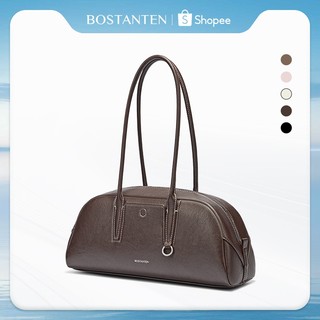 BOSTANTEN Side Trunk Bag กระเป๋าสะพายไหล่สไตล์เรโทรสำหรับผู้หญิง ดีไซน์หรูหรา แข็งแรงทนทาน ใช้งานได้จริง
