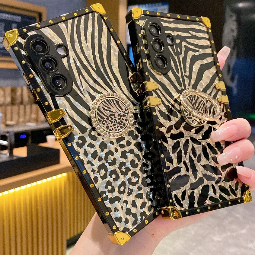 เคส Boxy ลายสัตว์แวววาวแวววาว มี/ไม่มีที่ใส่แหวน สําหรับ Samsung A17-A82