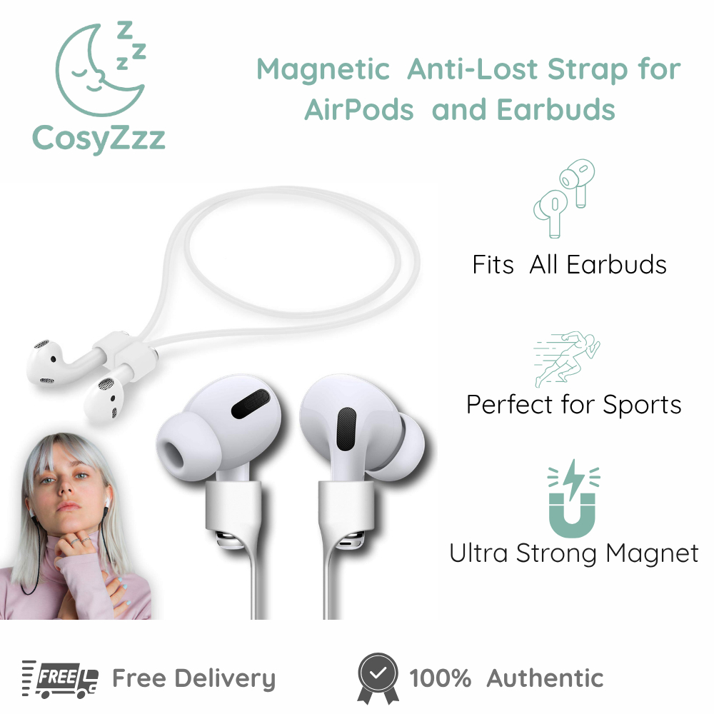 Magnetic AirPods Strap Anti Lost Neck Lanyard ซิลิโคนอ่อนนุ่มสําหรับ AirPods และหูฟังส่วนใหญ่