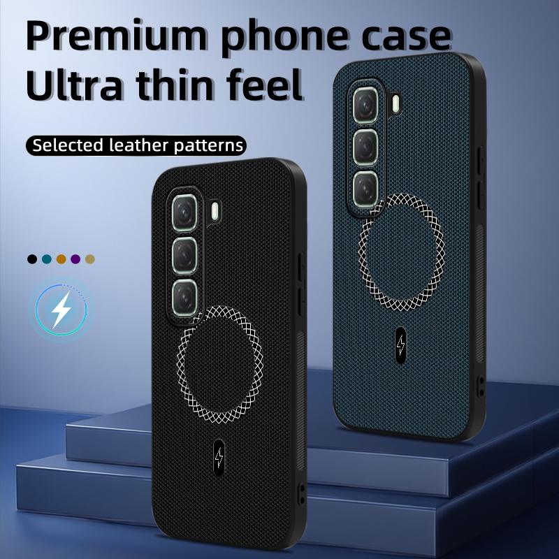 ปลอกสําหรับ Infinix Hot 50 4G Hot50 X6882 X6882B เคสโทรศัพท์หนังไร้สาย Fast Charging รถแม่เหล็ก Adso