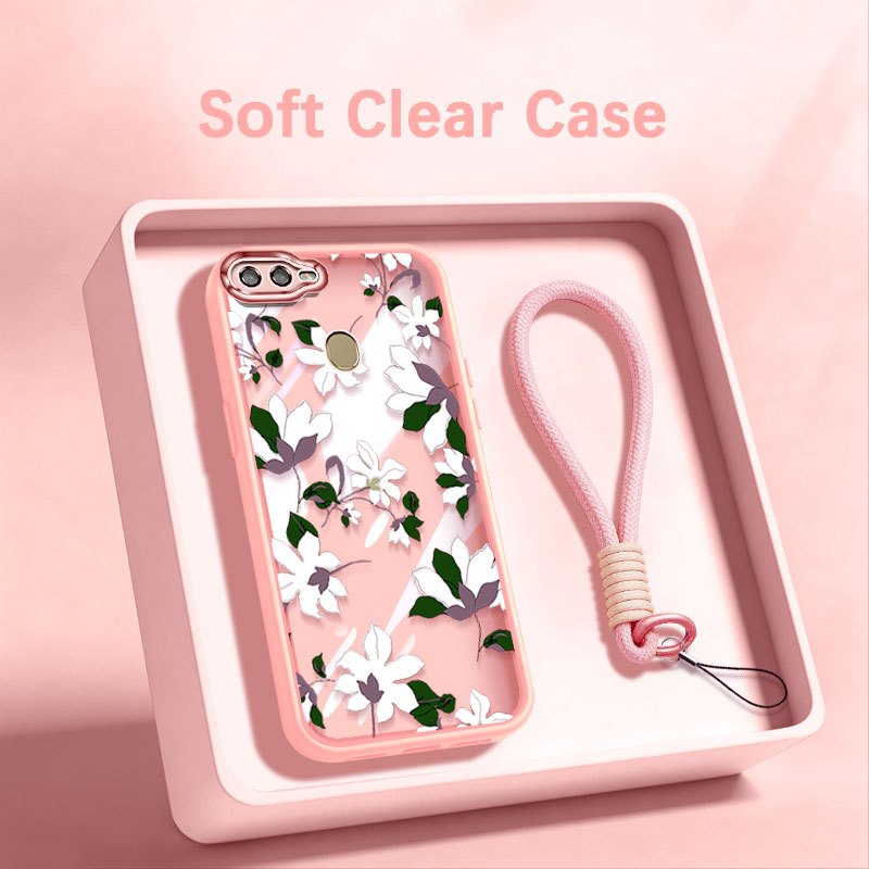 VRQR สําหรับ Oppo A5S A7 A12 A11K เต็มหน้าจอ Vine พืชกันกระแทกเคสโทรศัพท์เชือกหนา