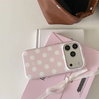 สําหรับ iphone Case 17 Pro Max 16 Pro Max 15 Pro Max เคสโทรศัพท์จุดคลื่นสีน้ําตาลขาว