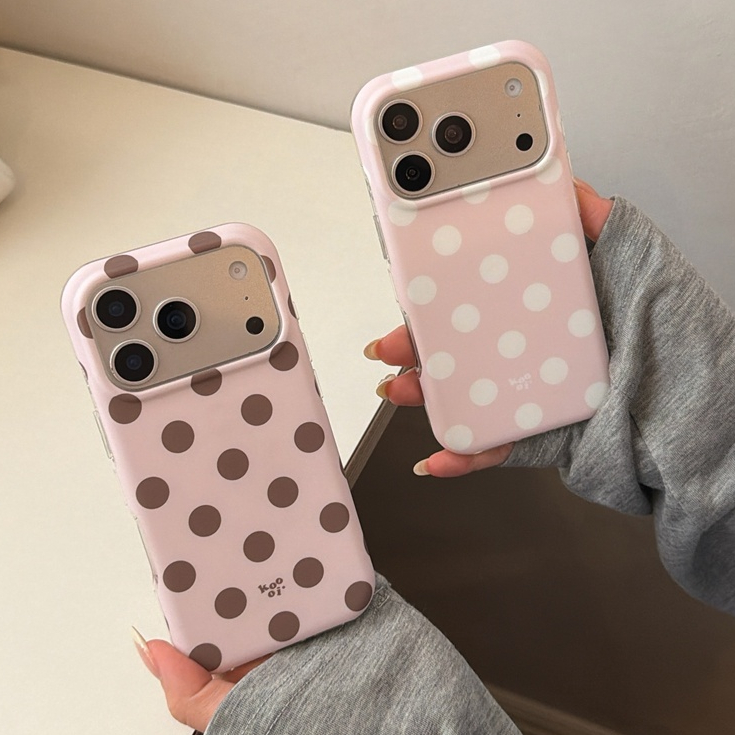สําหรับ iphone Case 17 Pro Max 16 Pro Max 15 Pro Max เคสโทรศัพท์จุดคลื่นสีน้ําตาลขาว