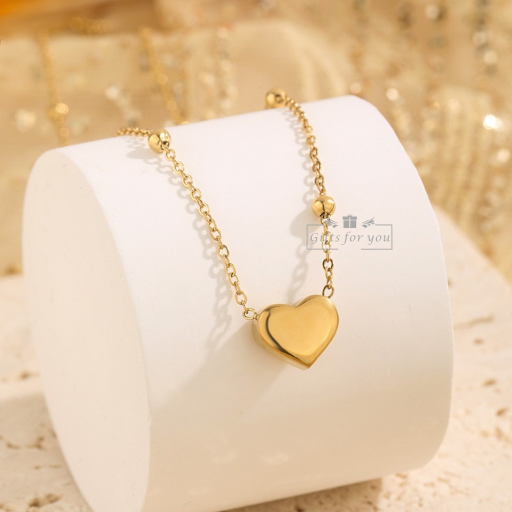 G4U❤N59 Gold-Plated Anti Tarnish Heart Themed จี้สร้อยคอ