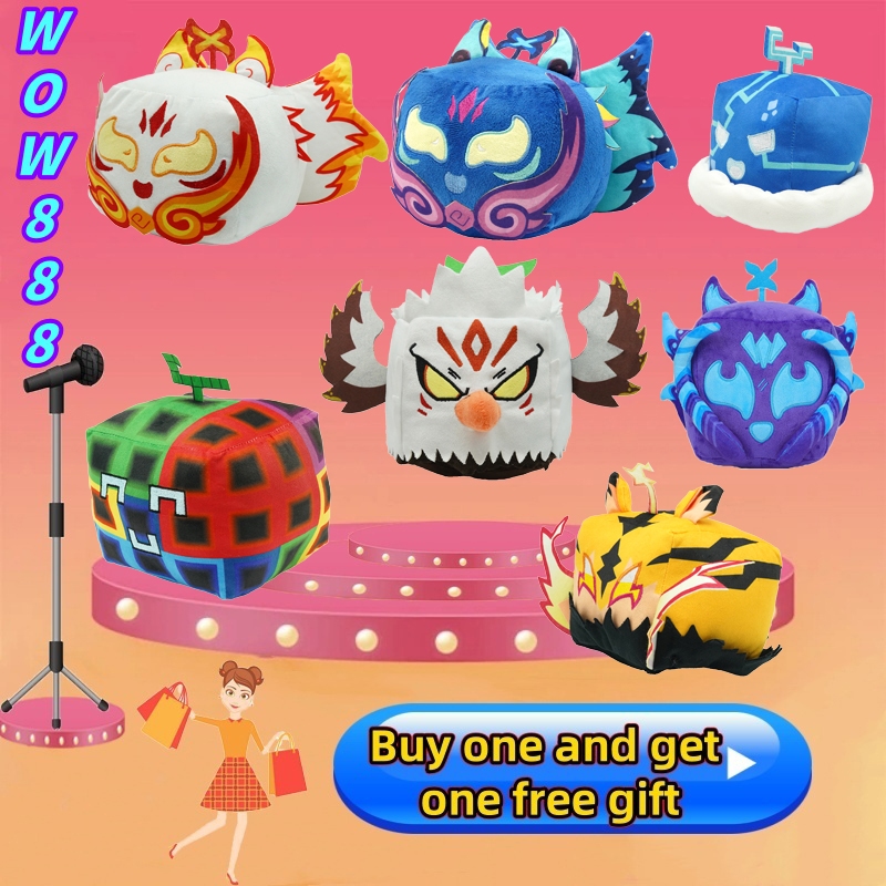 WOW888 Blox Fruits Plush Toy ผลไม้ตุ๊กตาของเล่นสําหรับเด็ก Kitsune ตุ๊กตา Blox ผลไม้ Fox กล่อง Plush