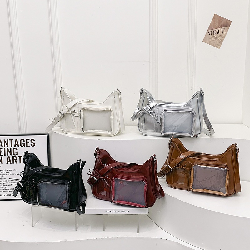 [พร้อมที่จะจัดส่ง] Se.W Itabag Women Bag Shoulder Bag กระเป๋าสตรีกระเป๋าไหล่หนัง PU น้ำหนักเบากันน้ำริบบิ้นน่ารัก – โปรปัง