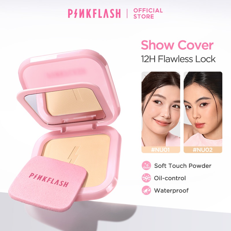 PINKFLASH Show Cover 12H Flawless Lock Powder High Coverage Soft Focus Matte Oil Control
