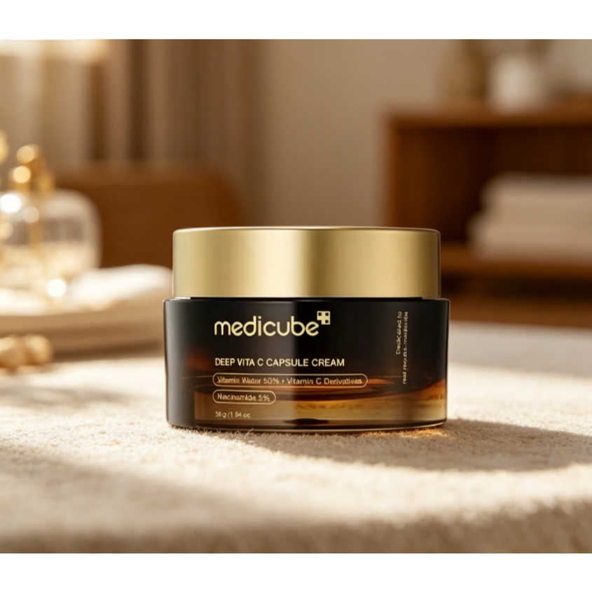 Medicube Deep Vita C Capsule Cream 50g, Brightening & Anti-Oxidant พร้อม Vita C & Niacinamide