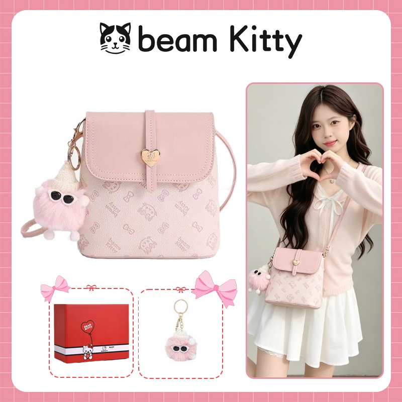 BEAM KITTY กระเป๋าสะพายข้างผู้หญิง ทนทานพกพาสะดวก ดีไซน์เรียบง่ายสวยงาม เข้ากับทุกลุค วัสดุคุณภาพเยี่ยม สำหรับใช้ประจำวัน