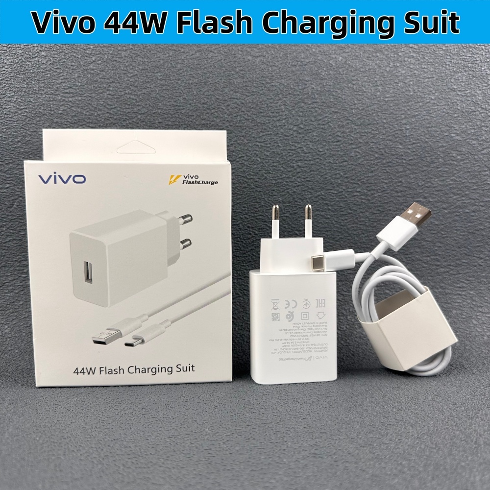 Original Vivo 44W Fast Charger EU FlashCharge 2.0 อะแดปเตอร์ประเภท C สําหรับ Vivo X70 X50 S12 S10 Pr