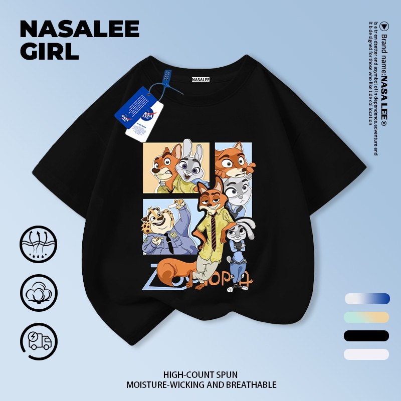 【จัดส่งวันเดียวกัน】เสื้อทีเชิ้ตเด็ก ลายการ์ตูนสัตว์น่ารัก ผ้าฝ้ายนุ่มสบาย ระบายอากาศดี ไม่ระคายเคืองผิว สบายใส่ทั้งไปโรงเรียนและเที่ยวเล่นข้างนอกในชีวิตประจำวัน