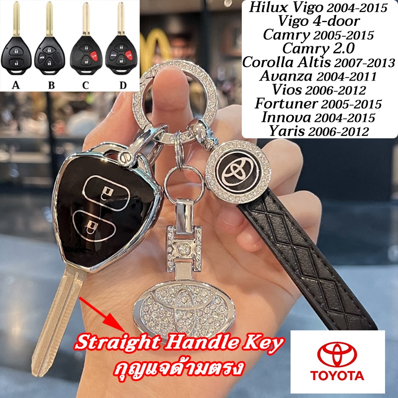 Hilux Vigo Camry Avanza 2004-2015 TOYOTA Corolla Altis Vios เคสกุญแจใบมีดเก่า Yaris Innova Fortuner Vigo 4 ประตู Camry2.0 เคสกุญแจรถ
