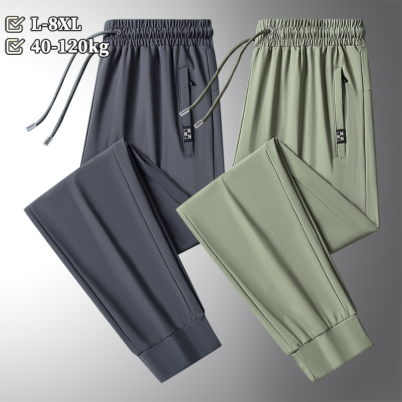 [L-8XL] กางเกงผ้าไหมน้ำแข็ง แห้งไว สำหรับวิ่งในฤดูร้อน