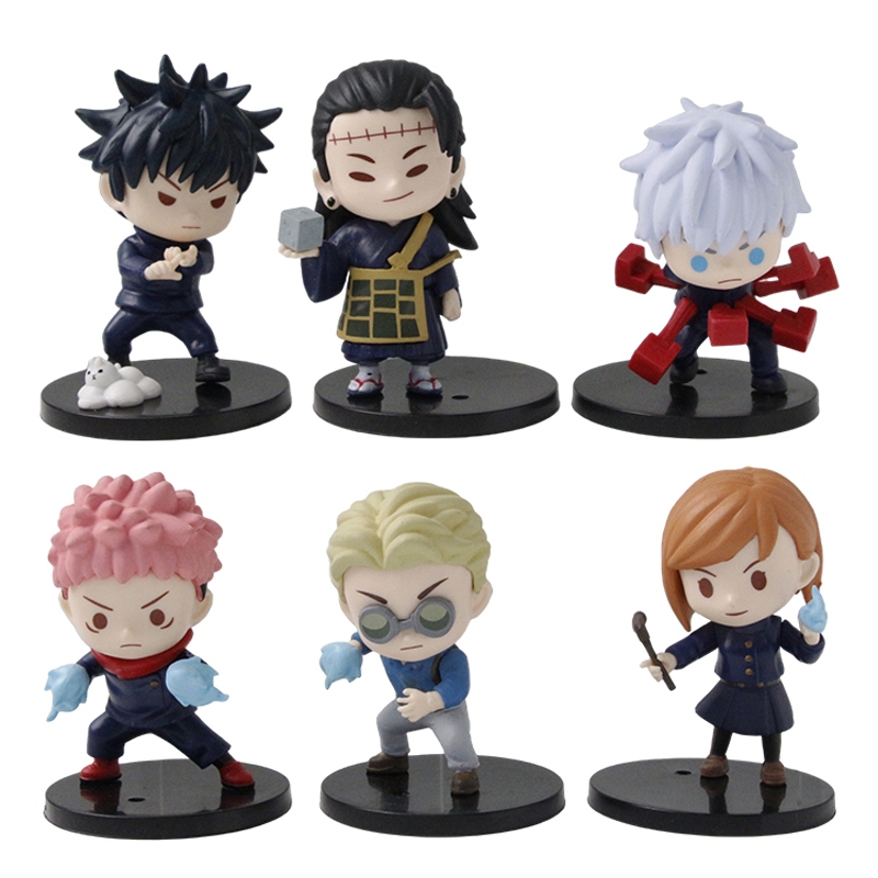 6 ชิ้น/เซ็ต 5-10 ซม.อะนิเมะ Jujutsu Kaisen รูป Q รุ่น Yuji Itadori Satoru Gojo Megumi Fushiguru Gato Nanami Kento Kugisaki PVC Action ตุ๊กตาของเล่น