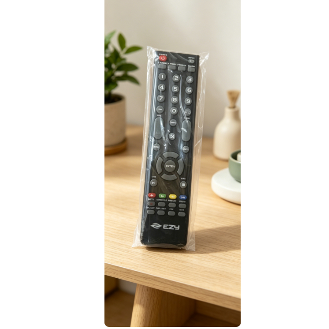 EZY รีโมทคอนโทรลสําหรับ LED TV, พร้อม S.MODE/P.MODE, Sleep Timer, และปุ่ม Playback Media
