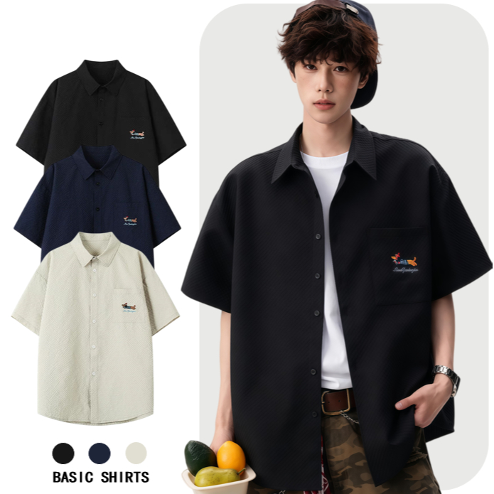 เสื้อแขนสั้นปักลายดัชชุนเยาวชนอินเทรนด์สำหรับแฟชั่นฤดูร้อน